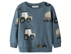 Blå sweatshirt med traktorprint fra Name It 13247018 blue mirage